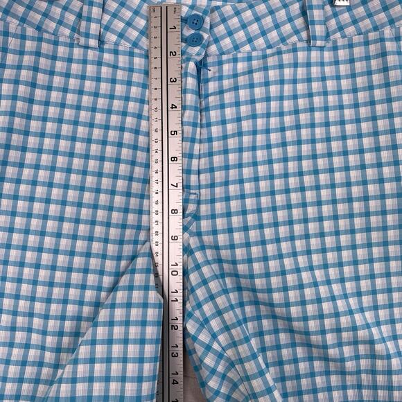 Nike Golf Shorts Womens 12 Blue Plaid Checks Dri Fit Stretch Bermuda Lightweight - Picture 5 of 11